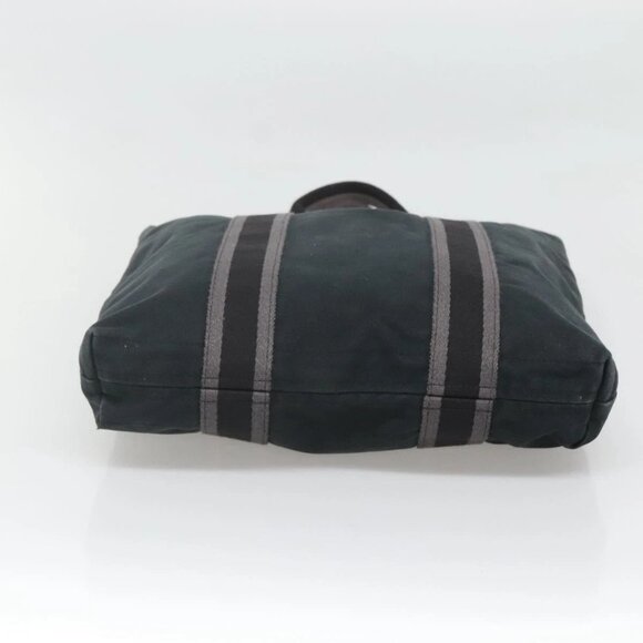 HERMES Fourre Tout Cabas Tote Bag Canvas Black Auth ti3108 - Picture 7 of 16